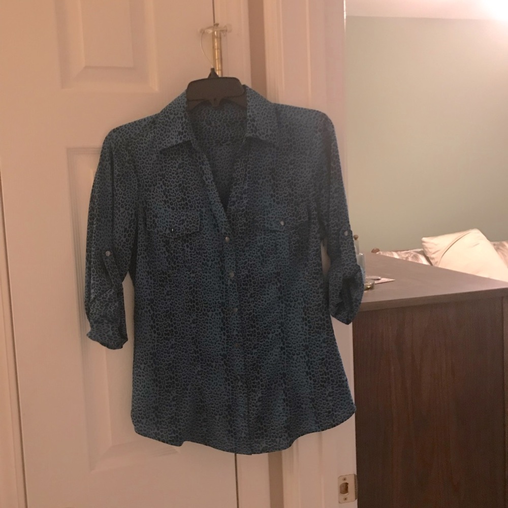 Express animal print dress shirt